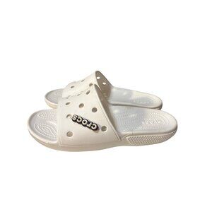 Crocs White Slide‎ Sandals Size 8 Womens